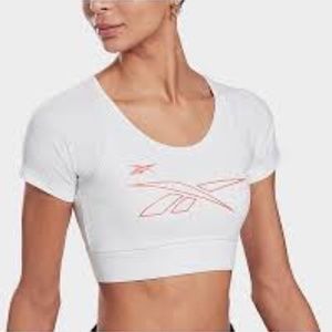 Finish Line Women's Reebok MYT Short-Sleeve Crop Light-Support Bra Top